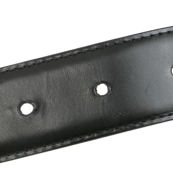 未使用 カルティエ レザー ベルト ブラック バックル ロゴ入りシルバー金具 12361034_1.jpg