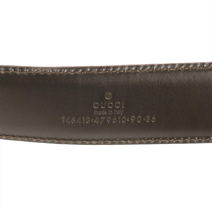 グッチ GUCCI GG シマライン レザー ベルト 146413 メンズ 小物 W90cm