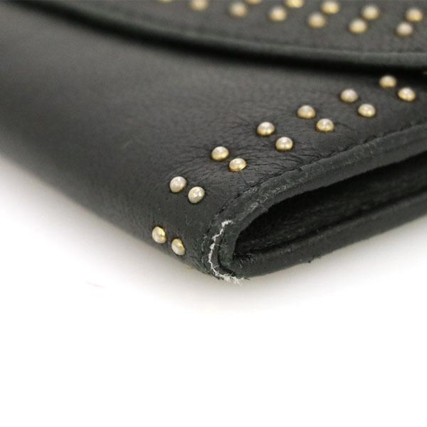 新品】Chloé スタッズ ブラックレザー長財布