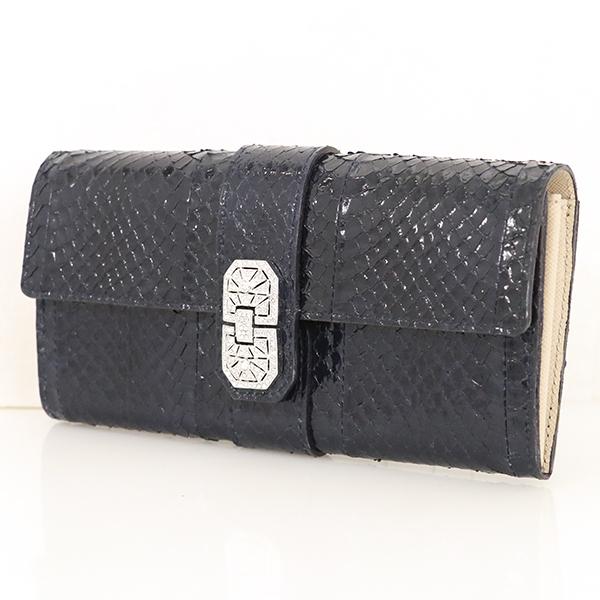 エーディーエムジェー A.D.M.J ネイビー 紺 ヘビ革 パイソン