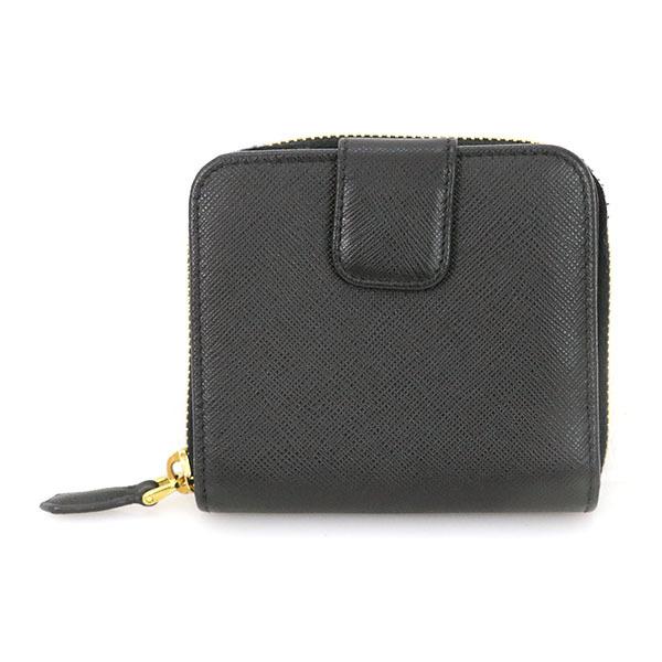 正規品 PRADA サフィアーノ 1ML018 黒 プラダ財布 PRADA（プラダ） プタダ 財布 二つ折り フラップ PRADA SAFFIANO METAL
