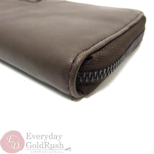 DIESEL ディーゼル ブラウン レザー ラウンドファスナー 長財布 メンズ