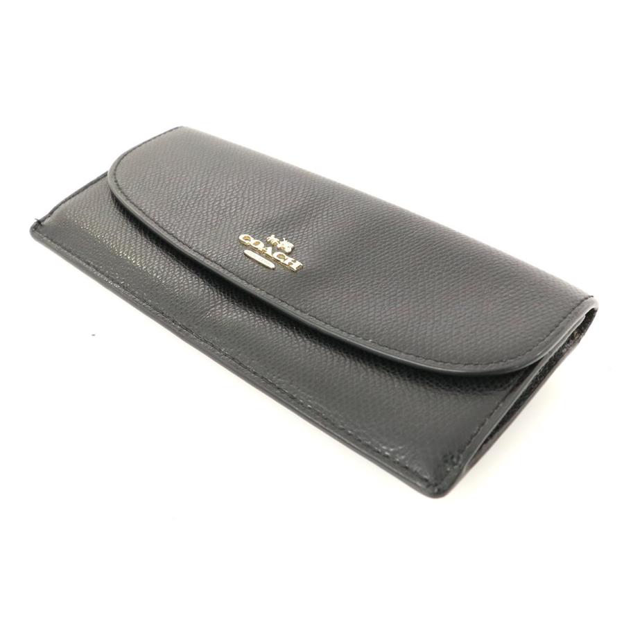 コーチ COACH ブラック レザー二つ折り 長財布 F52689 メンズ