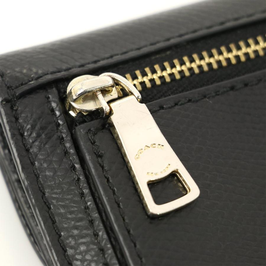 コーチ COACH ブラック レザー二つ折り 長財布 F52689 メンズ