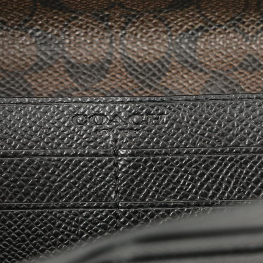 コーチ COACH ブラック レザー二つ折り 長財布 F52689 メンズ