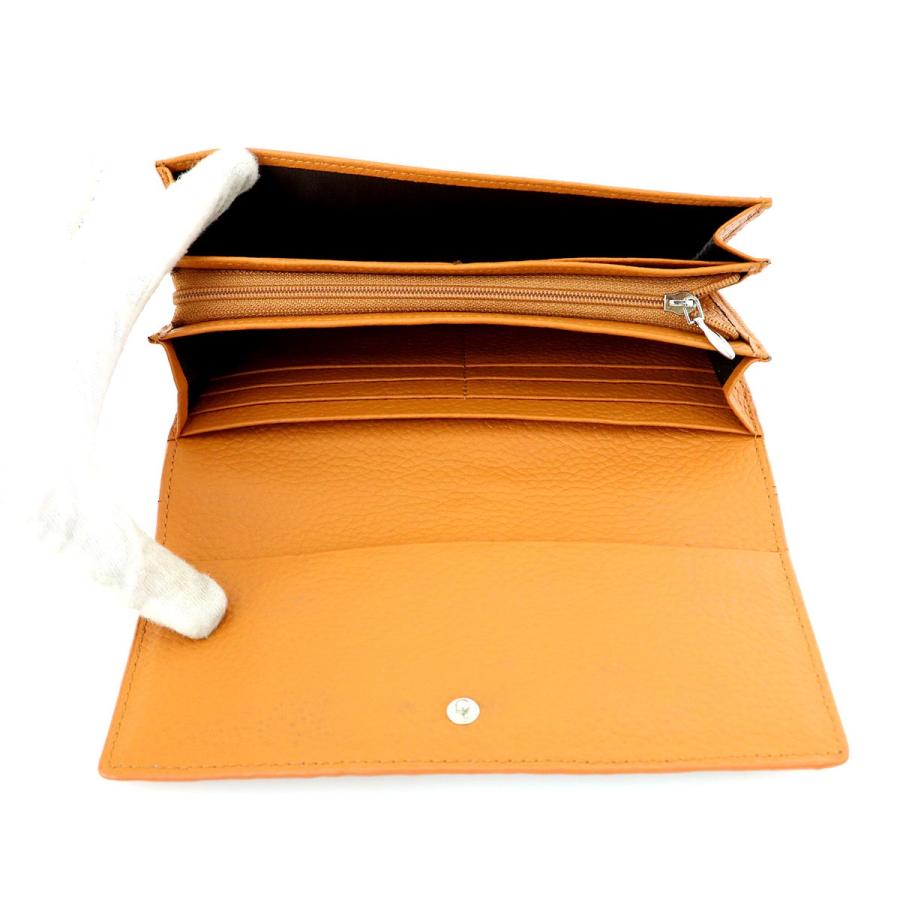 カイマン CAIMAN キャメル ワニ革 長財布 メンズ 【mi】【中古