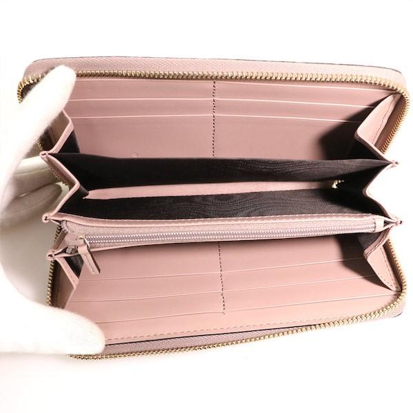 グッチ GUCCI シマ リボン レザー ラウンドファスナー長財布 ピンク