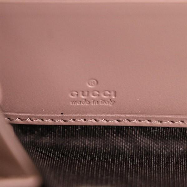 グッチ GUCCI シマ リボン レザー ラウンドファスナー長財布 ピンク