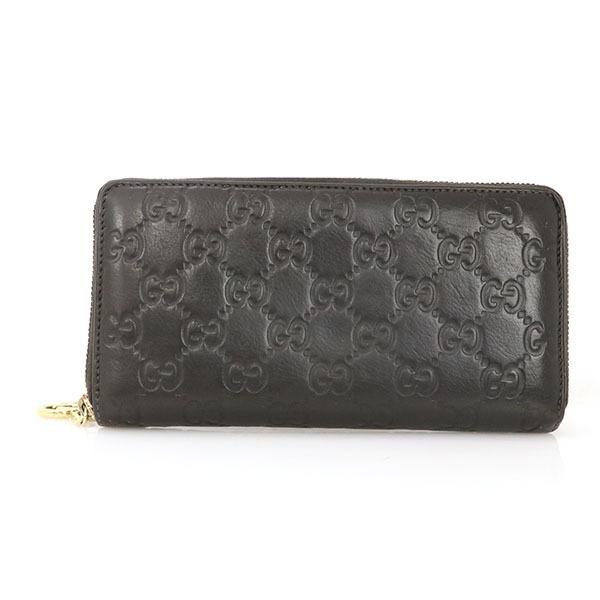 【美品】GUCCI　長財布　シマ　ブラウン　ロゴ型押し　ラウンドファスナー GUCCI(グッチ) / 長財布/167464/グッチシマレザー/GG型押し/レザー