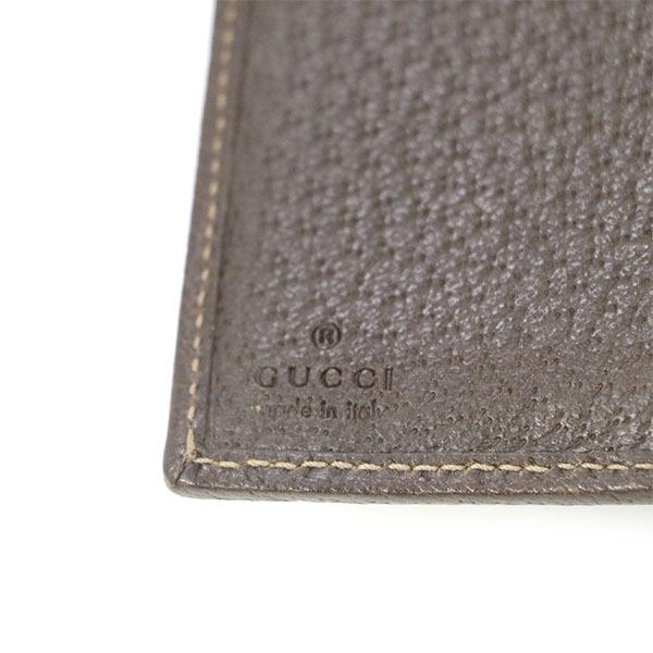 グッチ GUCCI GG柄 ブラウン ベージュ GGキャンバス レザー 三ツ折財布