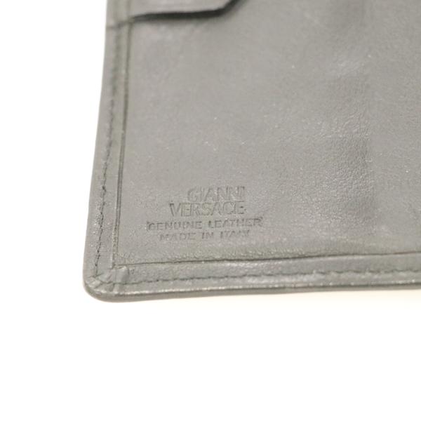 ジャンニヴェルサーチ Gianni Versace ブラック レザー 二つ折り財布