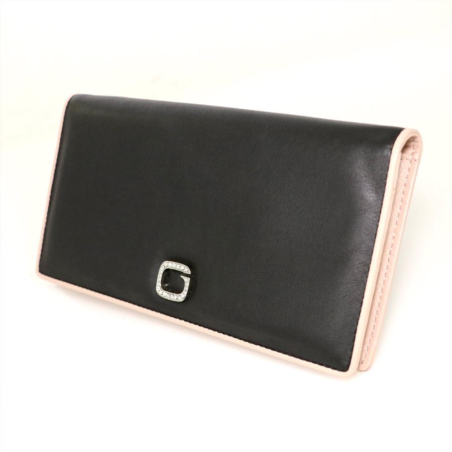 グロッセ GROSSE ブラック ピンクベージュ レザー 長財布 グロッセ GROSSE ブラック ピンクベージュ レザー 長財布