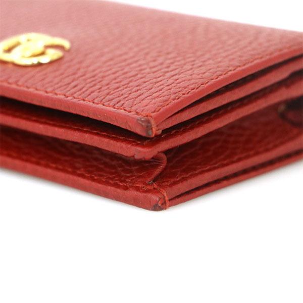 グッチ GUCCI GGマーモント レッド レザー ミニウォレット 807468493