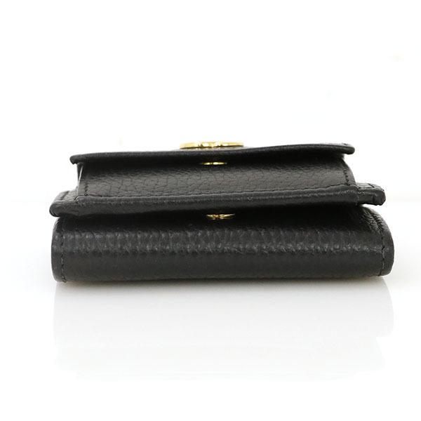 グッチ GUCCI GG プチマーモント ブラック レザー コンパクト財布 ミニ