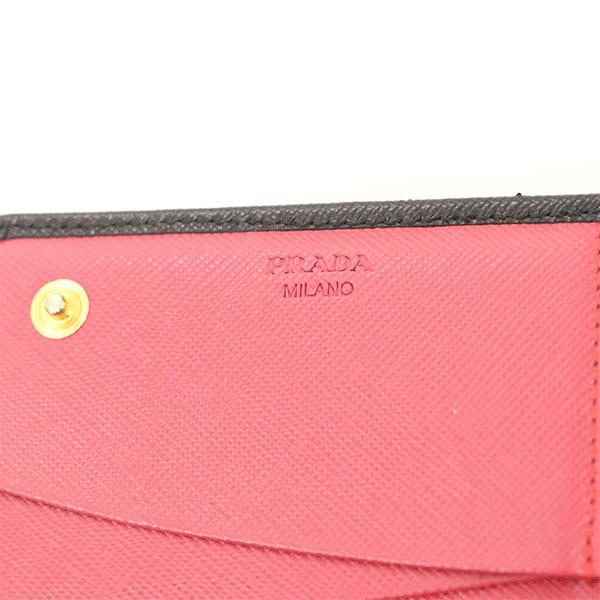 プラダ PRADA ネロ ブラック ピンク 黒 サフィアーノ マルティック