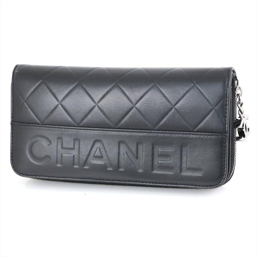 シャネル 長財布 マトラッセ シャネル CHANEL ブラック マトラッセ ラムスキン A30071 長財布