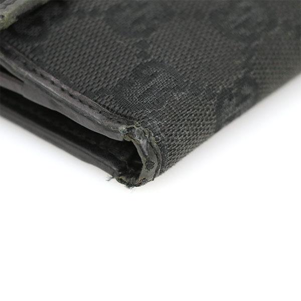 グッチ GUCCI GG ブラック レザー キャンバス 両面財布 74209 二つ折