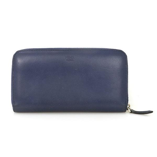 美品Fendi ネイビー 長財布 レザー ファブリック 楽天市場】フェンディ ラウンドファスナー 長財布 ブルー セレリア