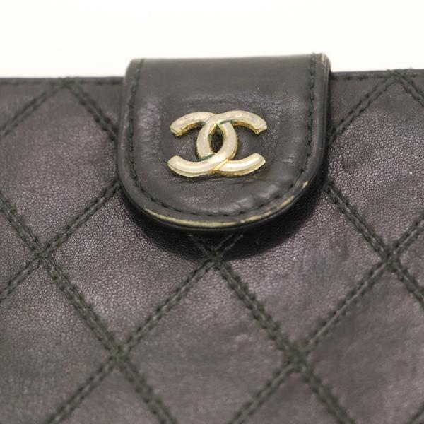 シャネル CHANEL ビコローレ ブラック レザー 両面財布 二つ折財布