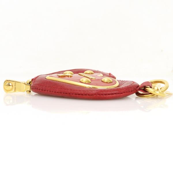 ミュウミュウ MIUMIU レッド レザー ハートコインケース ミュウミュウ MIUMIU レッド レザー ハートコインケース