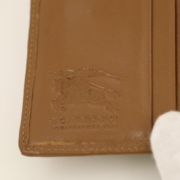バーバリー BURBERRY ブラウン レザー キルティング 二つ折り財布