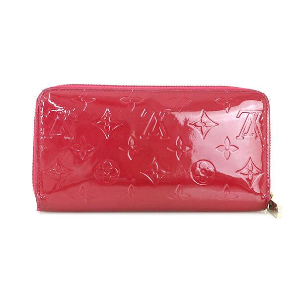 【美品】モノグラム・ヴェルニ ジッピーウォレット M61379 マゼンタ ルイヴィトン LOUIS VUITTON マゼンタ ヴェルニレザー ジッピー