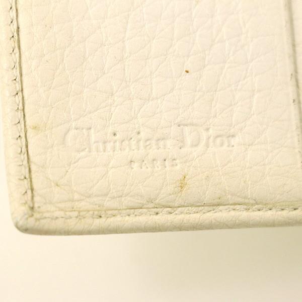 ディオール DIOR アイボリー×花柄 レザー Wホック コンパクト ディオール DIOR アイボリー×花柄 レザー Wホック コンパクト