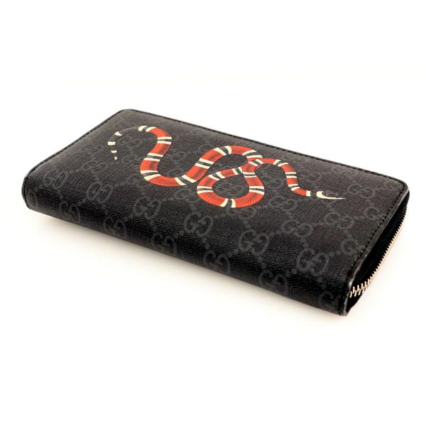 グッチ GUCCI GGスプリーム ブラック PVC キングスネークプリント