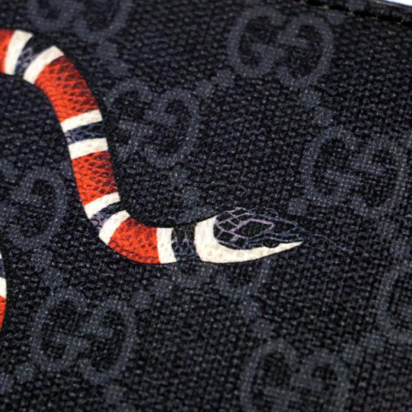 グッチ GUCCI GGスプリーム ブラック PVC キングスネークプリント