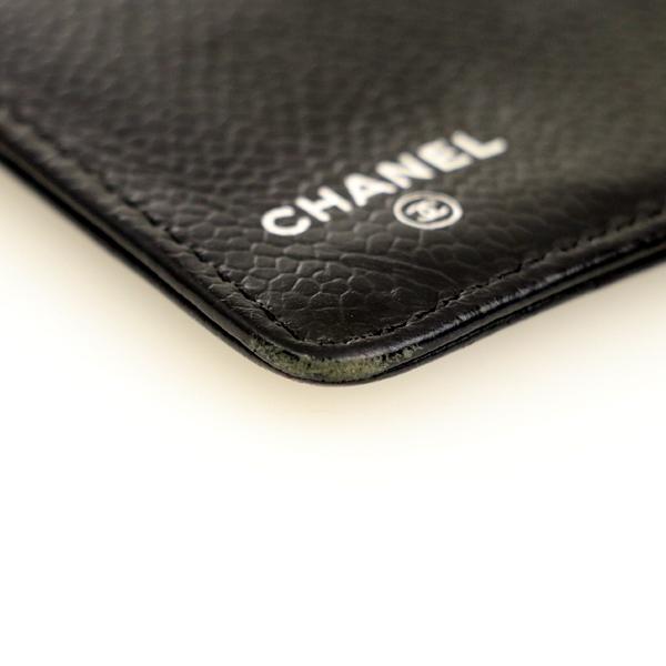 シャネル CHANEL チョコバー ブラック キャピアスキン 二つ折り長財布