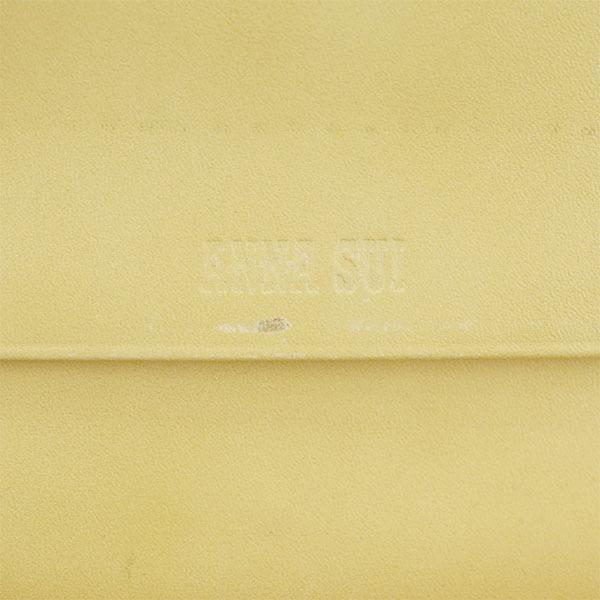 アナスイ ANNASUI アイボリー 蝶 バタフライ 花柄 レザー がまぐち長