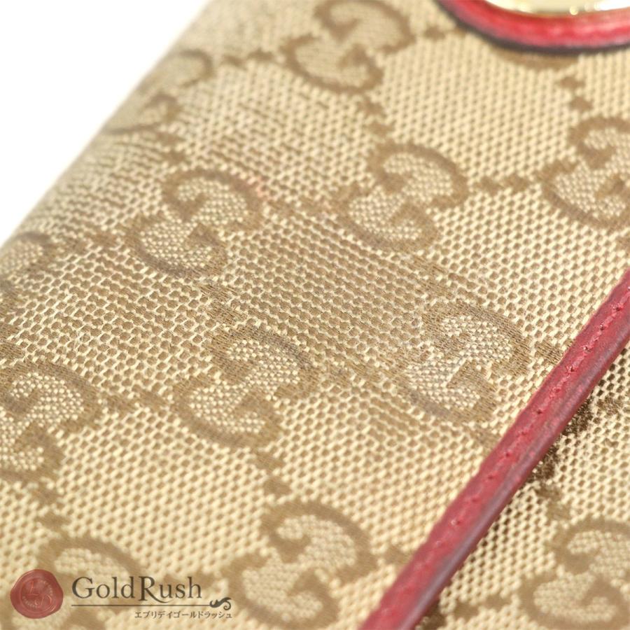 Gucci GGパターン 長財布 ブラウン/レッド