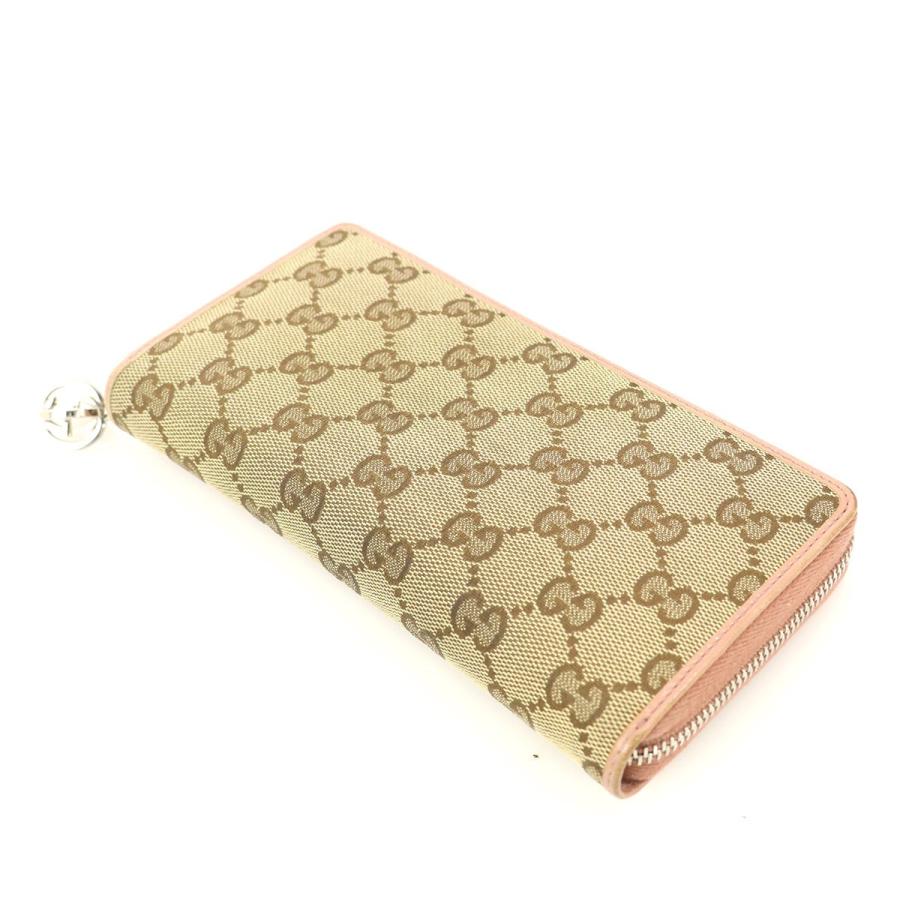 グッチ GUCCI GGキャンバス ピンク ラウンドファスナー長財布 長 グッチ GUCCI GGキャンバス ピンク ラウンドファスナー長財布 長