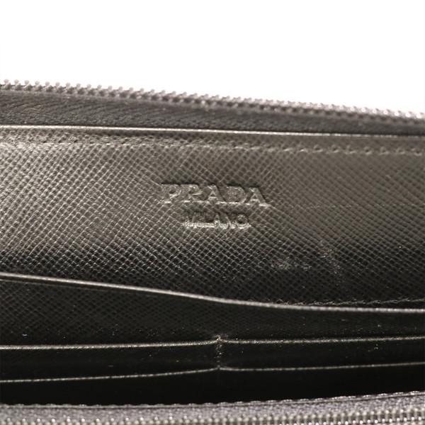プラダ PRADA ブラック NERO キャンバス ラウンドファスナー 長 プラダ PRADA ブラック NERO キャンバス ラウンドファスナー 長