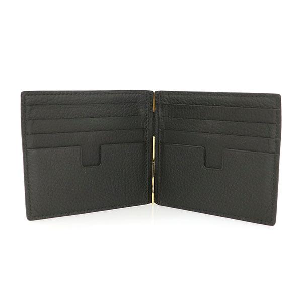 トムフォード TOM FORD ブラック レザー 二つ折り財布 札入れ