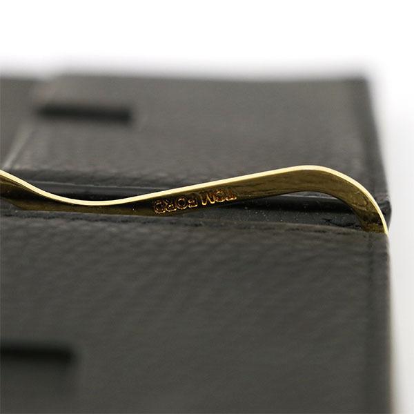 トムフォード TOM FORD ブラック レザー 二つ折り財布 札入れ