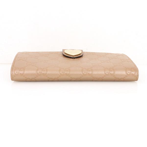 グッチ GUCCI グッチシマ ピンクゴールド レザー ハートプレート付