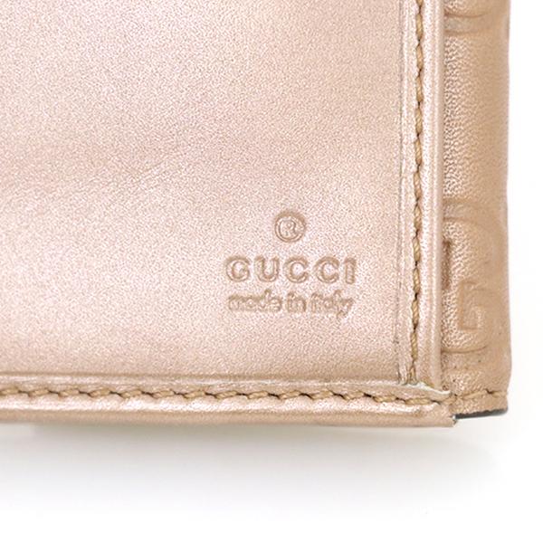 グッチ GUCCI グッチシマ ピンクゴールド レザー ハートプレート付