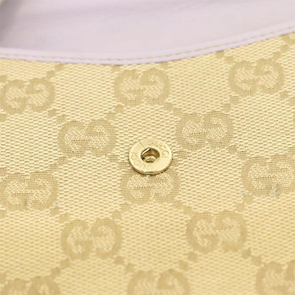 グッチ GUCCI GGキャンバス ベージュ×パープル 紫 キャンバス×レザー