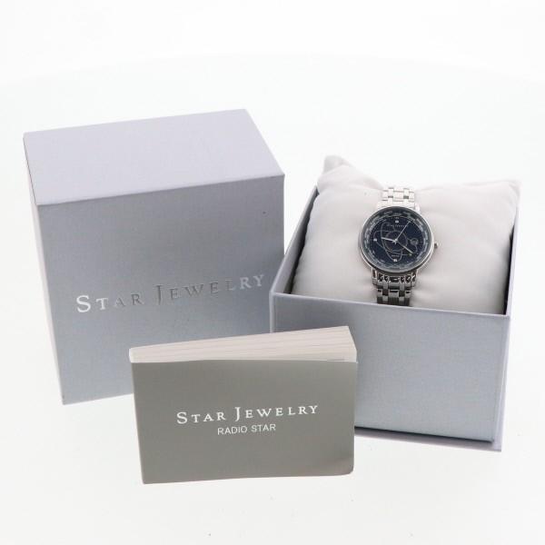 STAR JEWELRY スタージュエリー STEEL ウォッチ RADIO STAR WORLD TIME 2SW0974 ソーラー ダイヤ3P  3針式 ボーイズ 腕時計 【kk】【中古】