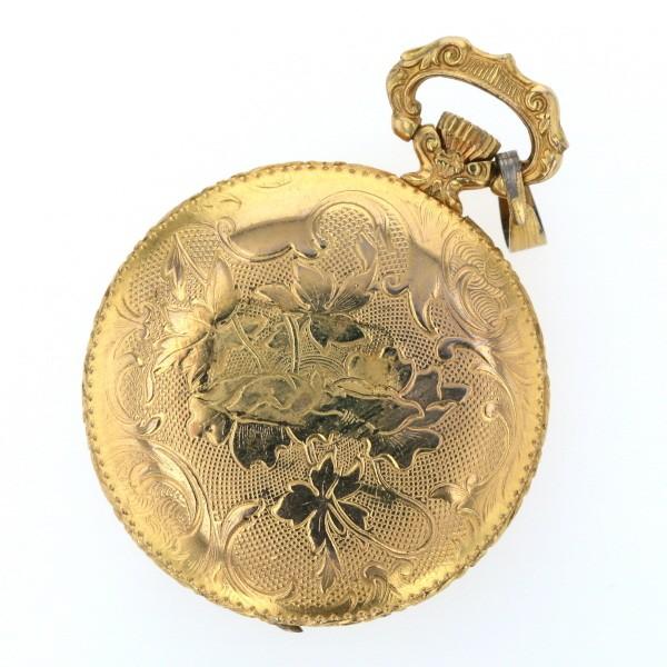 ウォルサム WALTHAM 懐中時計 ローマ彫刻 手巻き式 ゴールド 文字盤 2