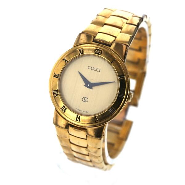 グッチ GUCCI 3300L クオーツ ゴールド 金 文字盤 2針式 グッチ GUCCI 3300L クオーツ ゴールド 金 文字盤 2針式