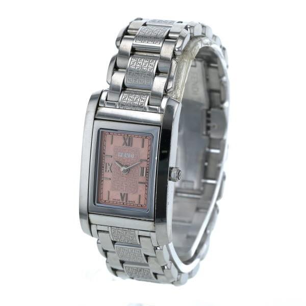 フェンディ FENDI ローマン スクエア 7600L クオーツ サーモンピンク