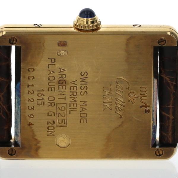 カルティエ CARTIER ヴェルメイユ タンク SV925 クオーツ イエロー文字
