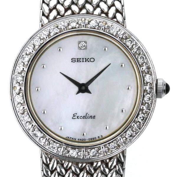 SEIKO セイコー エクセリーヌ ダイヤベゼル 4N20-0390 セイコー SEIKO エクセリーヌ ダイヤベゼル 4N20-0390 クオーツ