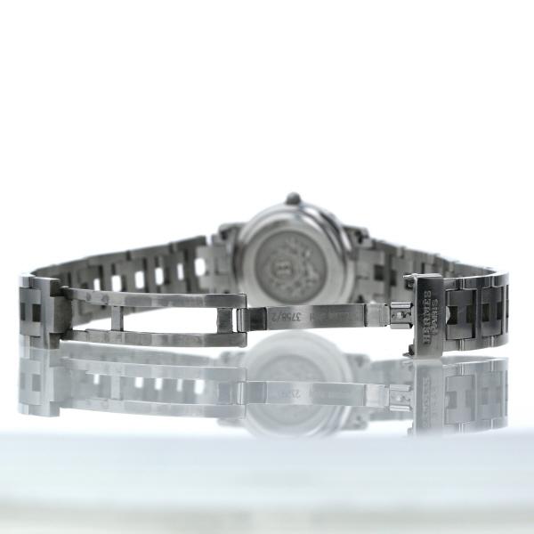 エルメス HERMES クリッパー デイト CL4.210 クオーツ サーモンピンク 