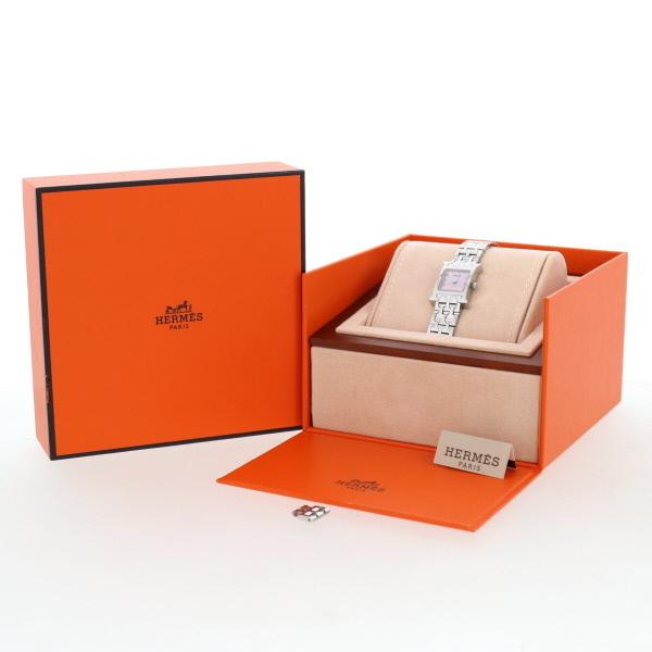 エルメス HERMES Hウォッチ ミニ HH1.110 クオーツ ピンクシェル