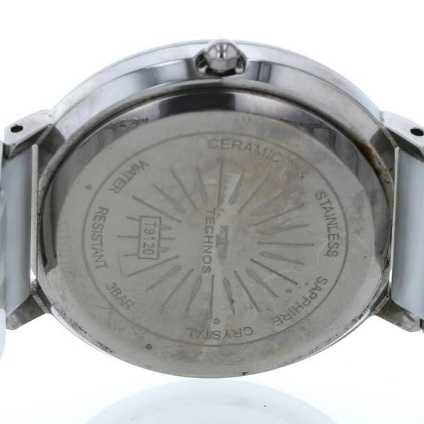テクノス TECHNOS サファイア セラミック T9120 クオーツ ホワイト 