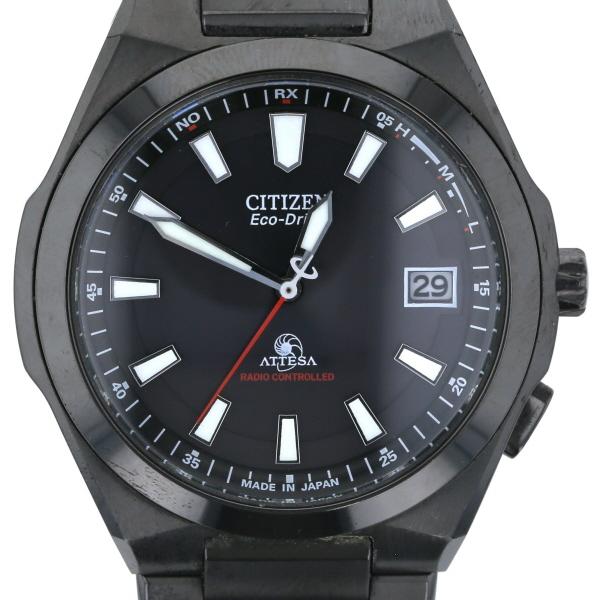 シチズン アテッサ 美品 エコドライブ ソーラー チタン 黒文字盤 H100 シチズン CITIZEN アテッサ エコドライブ H416-T008747 ソーラー