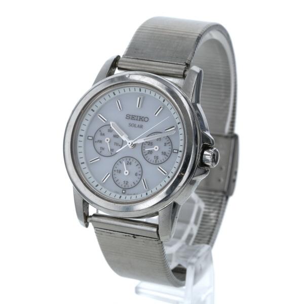 セイコー SEIKO スピリット V14J-0AR0 ソーラー ホワイト 文字盤